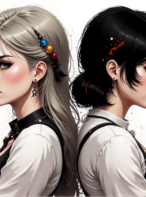 women, guns, hair, earrings, back, uniform