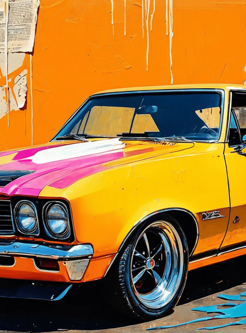 car, wall, paint