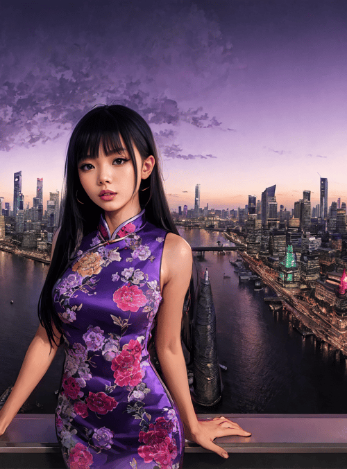 woman, cityscape, fashion