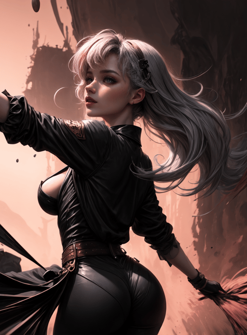 woman, gloves, cape