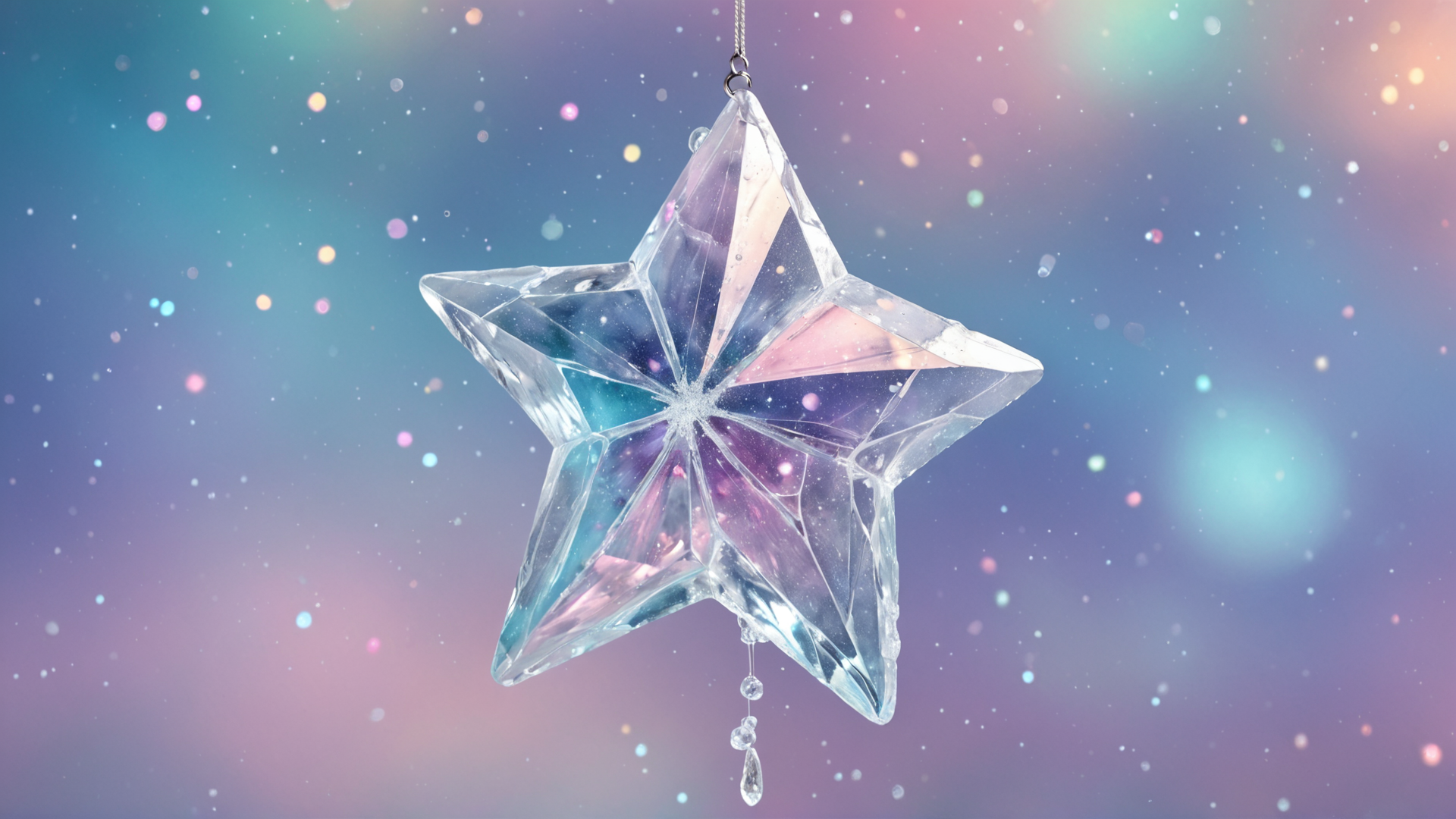 AI generated wallpaper featuring star, ice, hanging