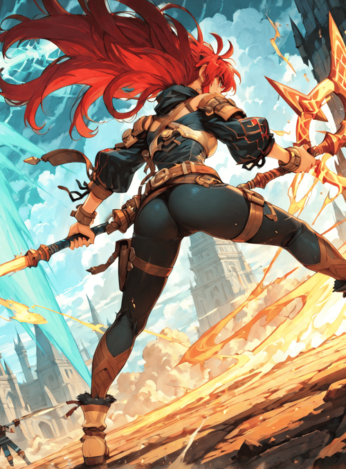 warrior, heroine, mage, elf, knight, sword, shield, castle, magic, arrow