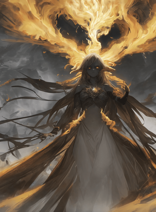 woman, fire, goddess
