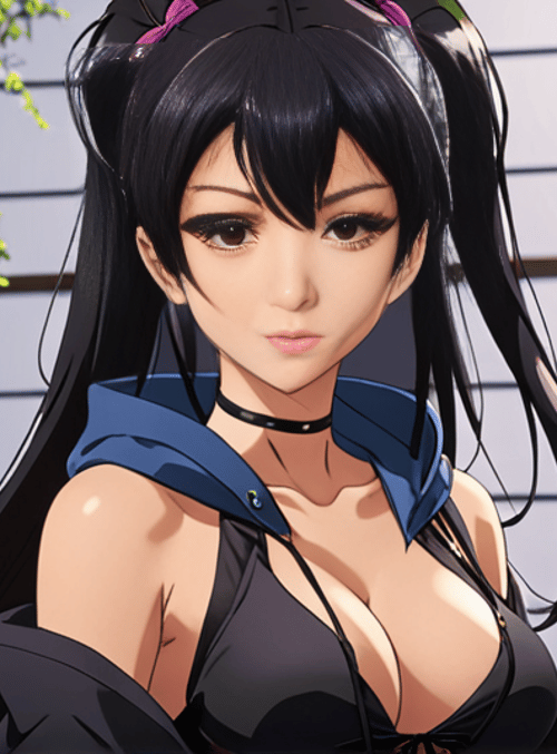anime girl, black hair