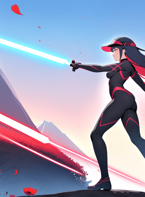 anime character, sword, mountain