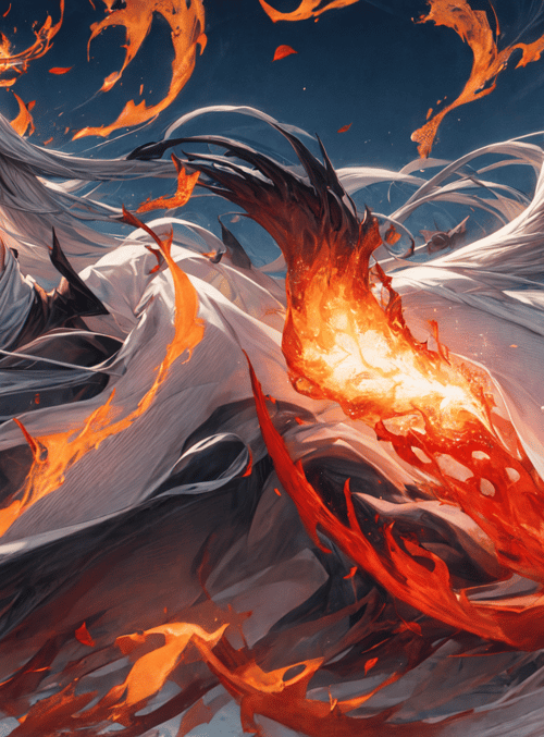 goddess, fire, dragon
