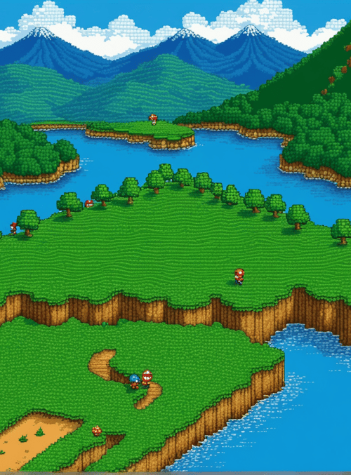 island, trees, mountains