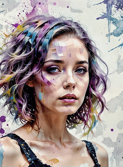 woman, painting, art, portrait, watercolor