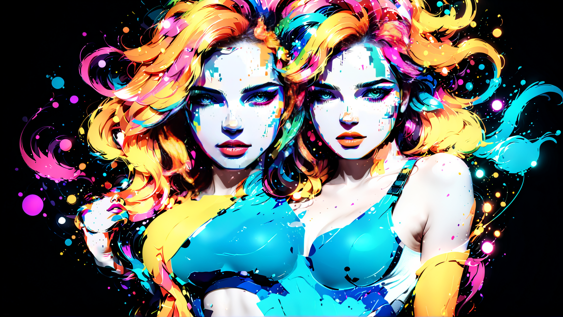 AI generated wallpaper featuring woman, portrait, digital