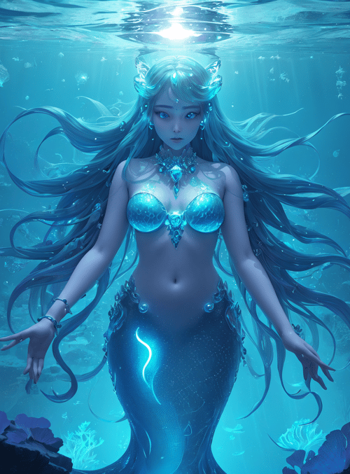 mermaid, ocean, coral