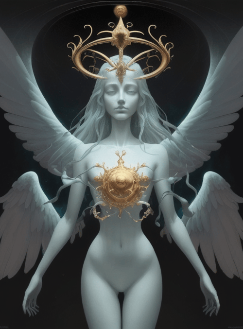 angel, golden ornament, wing