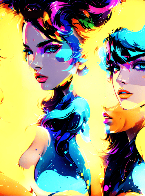 women, digital art, characters