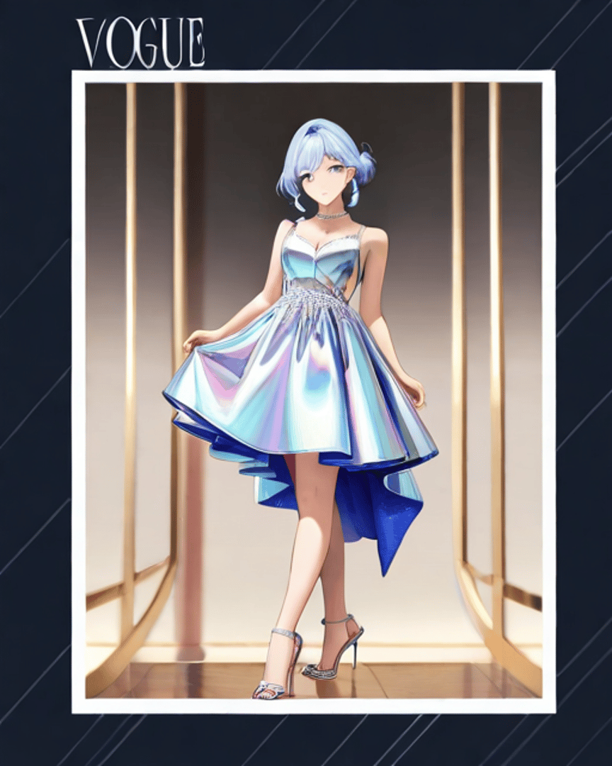 AI generated wallpaper featuring anime girl, dress, heels