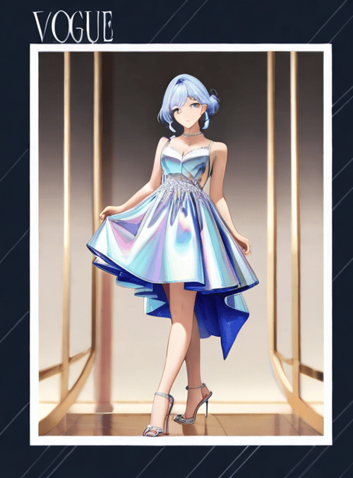 anime girl, dress, heels