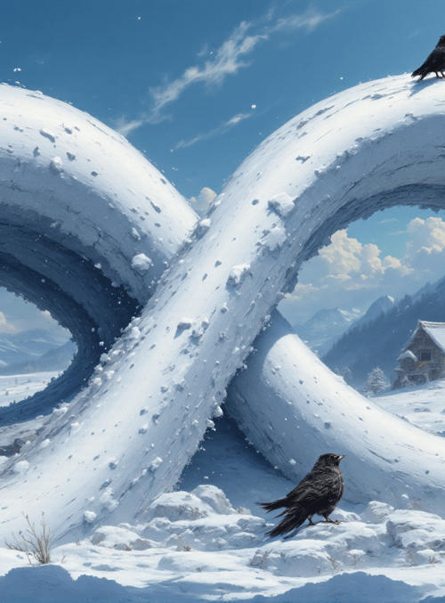 snow, bird, house