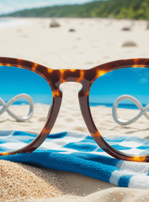 sunglasses, beach, infinity symbol