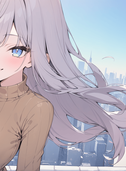 girl, anime, city