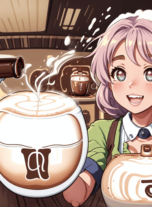 girl, coffee, barista, cup, latte, cafe, mug, steamer, apron, kettle