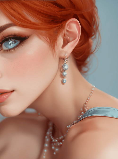 woman, earrings, necklace