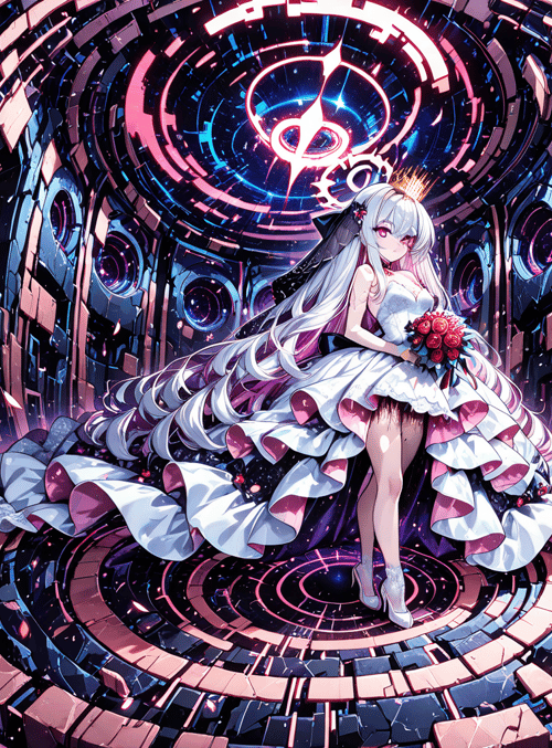 bride, cyberpunk, gears