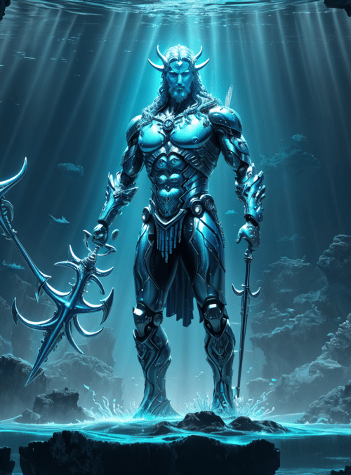 god, trident, armor