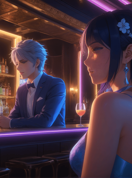 bar, people, anime