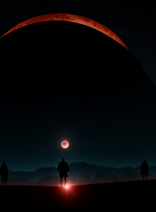swordsman, mountain, sky