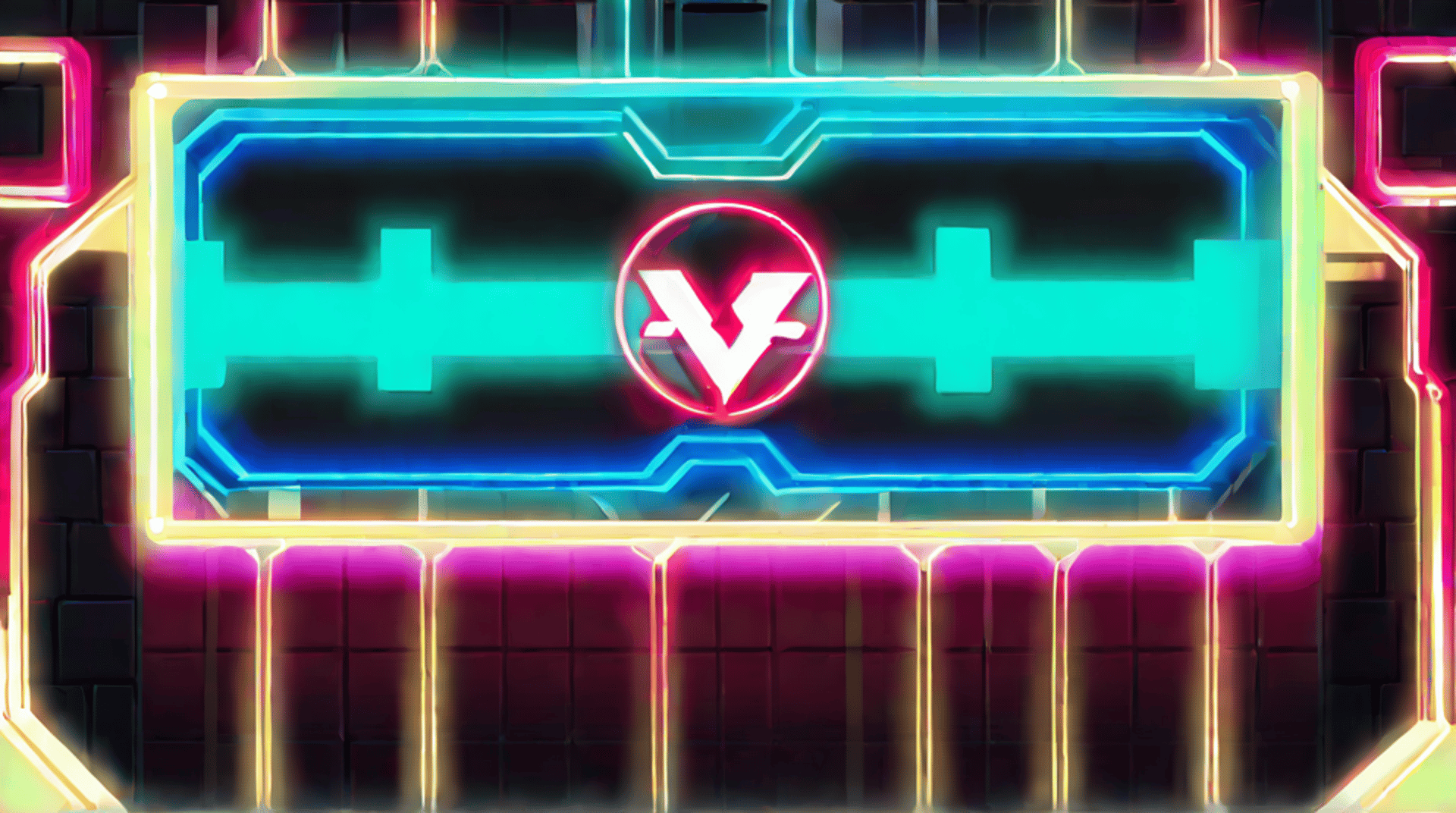 AI generated wallpaper featuring neon, v, frame