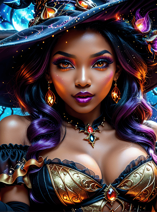 witch, halloween, pumpkin, lantern, magic, candle, hat, jewelry, sparkles, candles