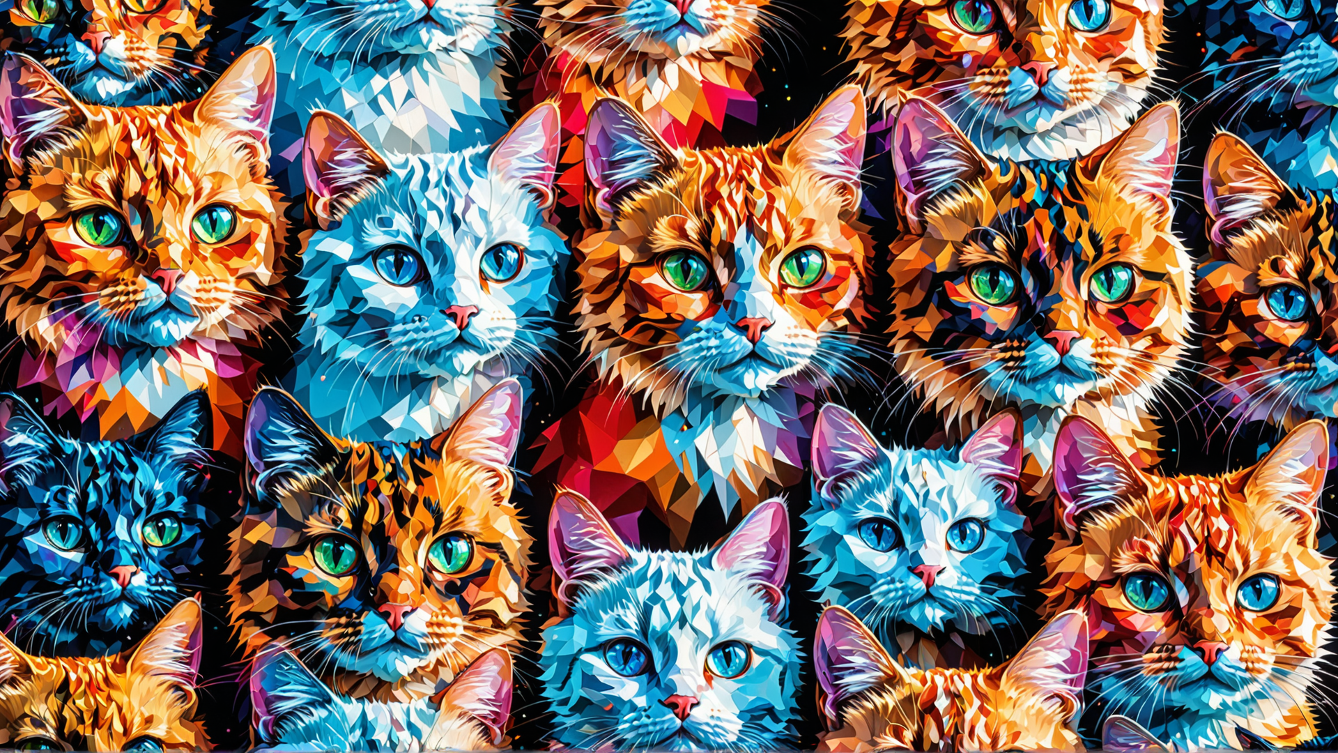 AI generated wallpaper featuring cats
