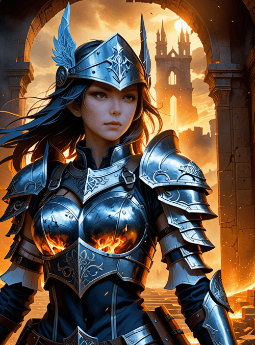 warrior, armor, castle