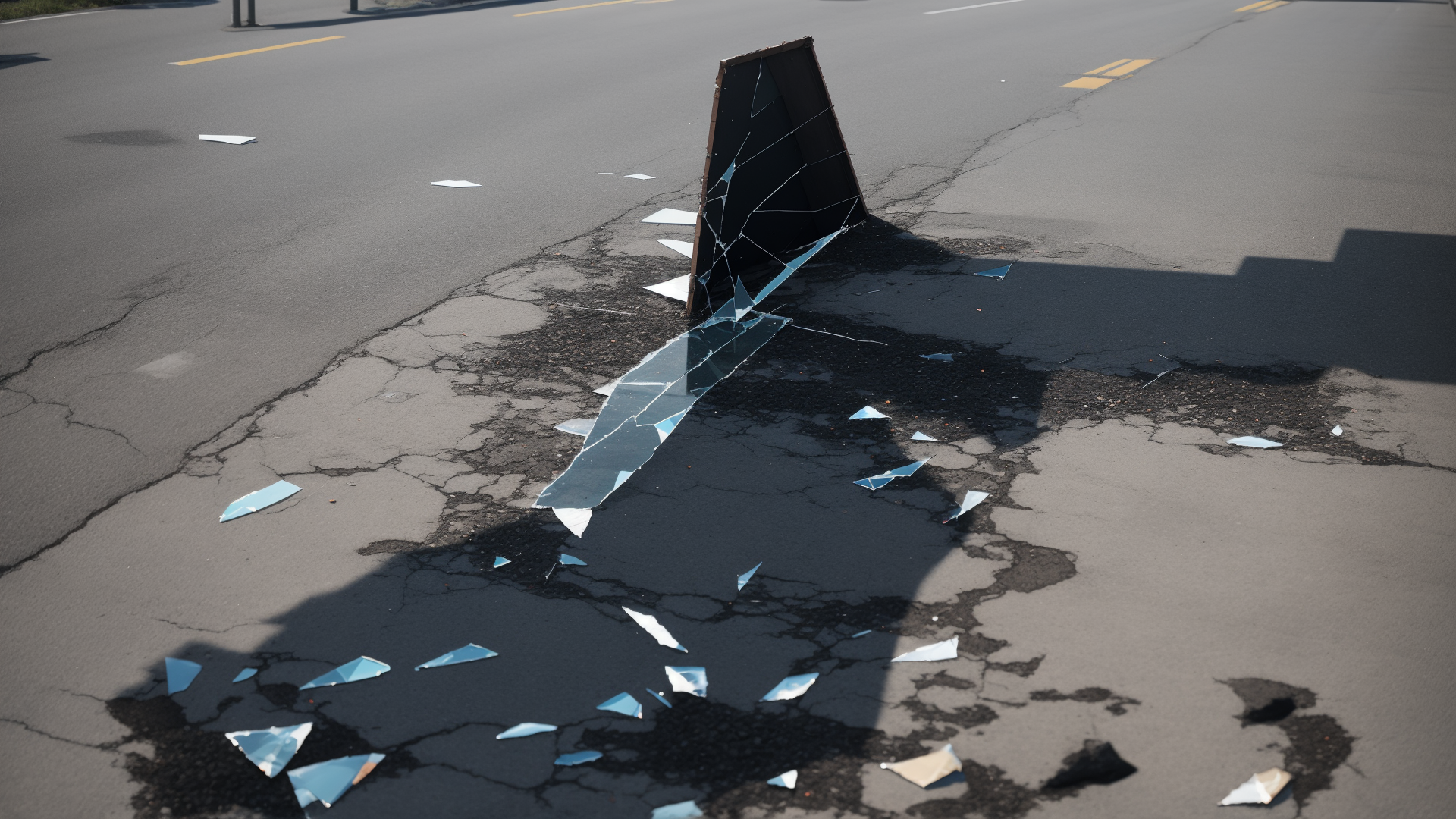 AI generated wallpaper featuring glass, road, sign