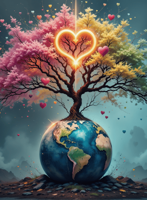 tree, earth, heart