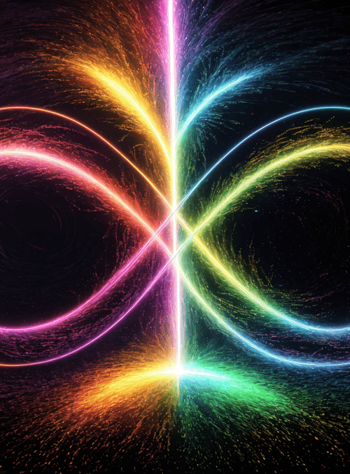 infinity, light, neon