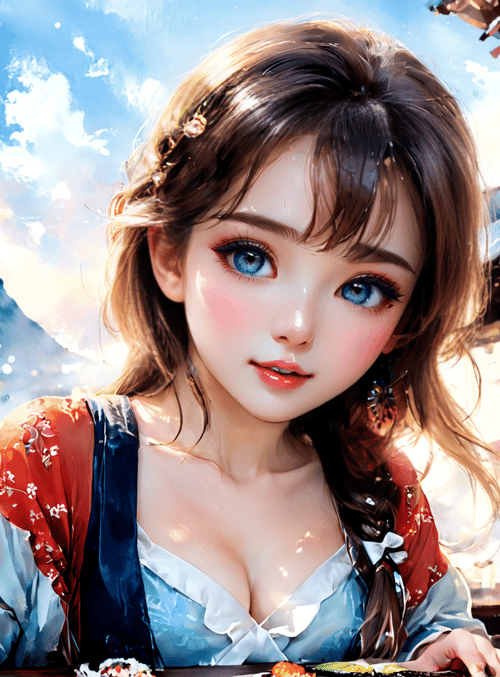 woman, traditional dress, han, sushi