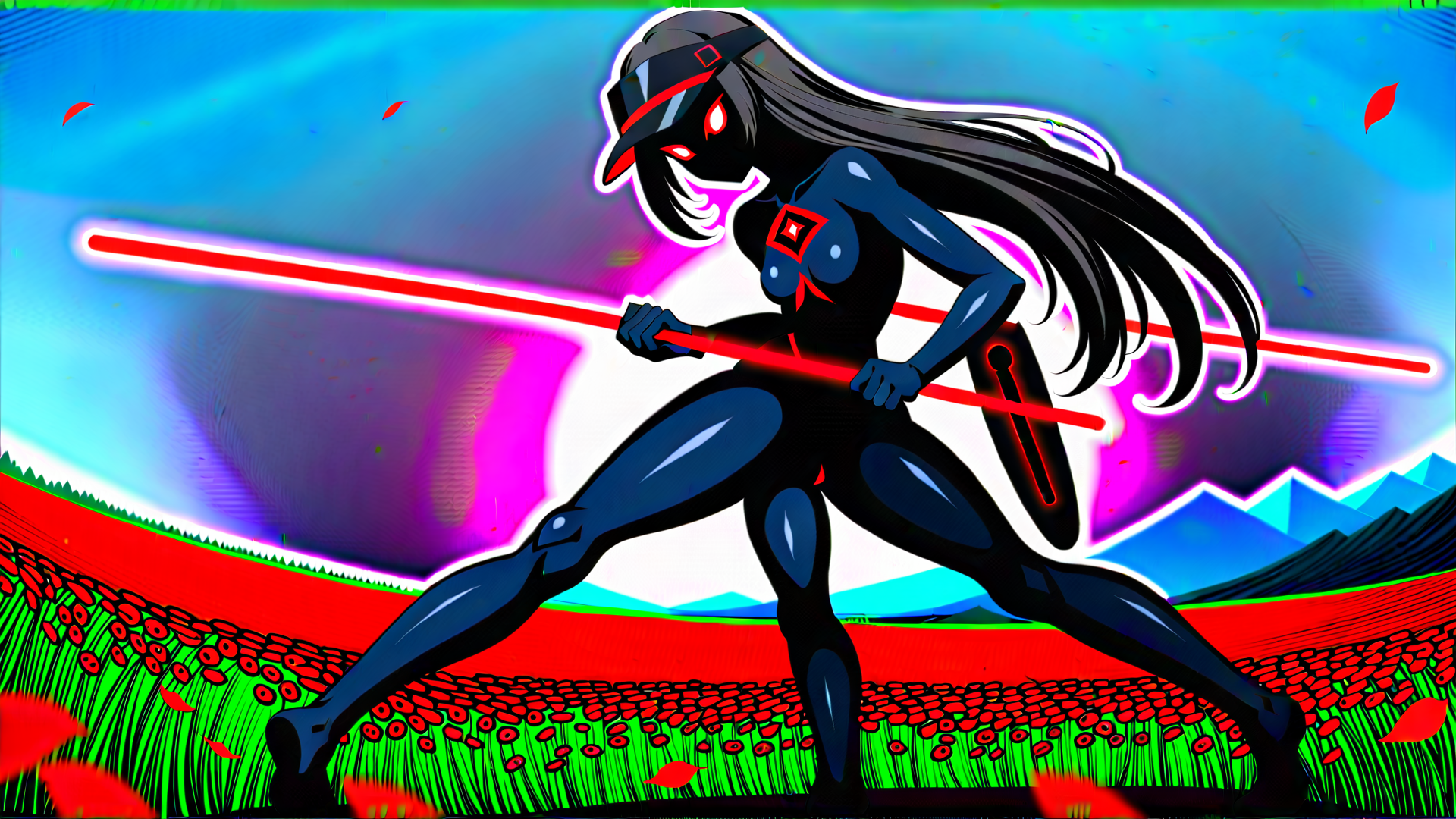 AI generated wallpaper featuring character, swordsman, warrior