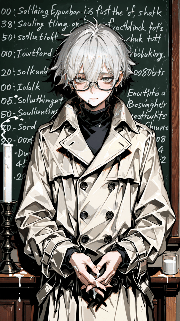 AI generated wallpaper featuring anime character, boy, glasses