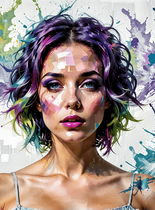 woman, portrait, painting, surreal, art