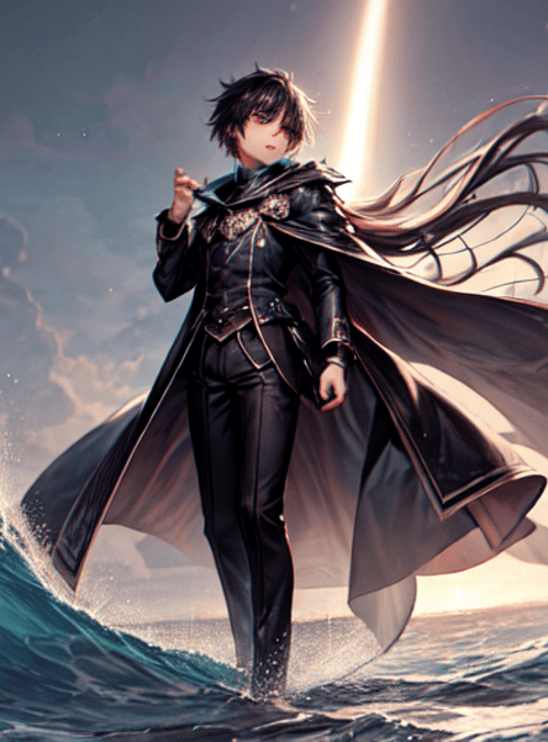 character, wave, cape