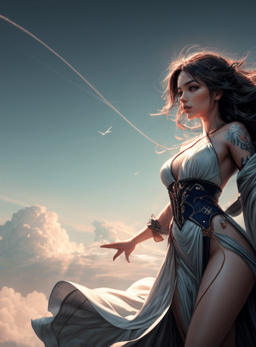 angel, woman, wing