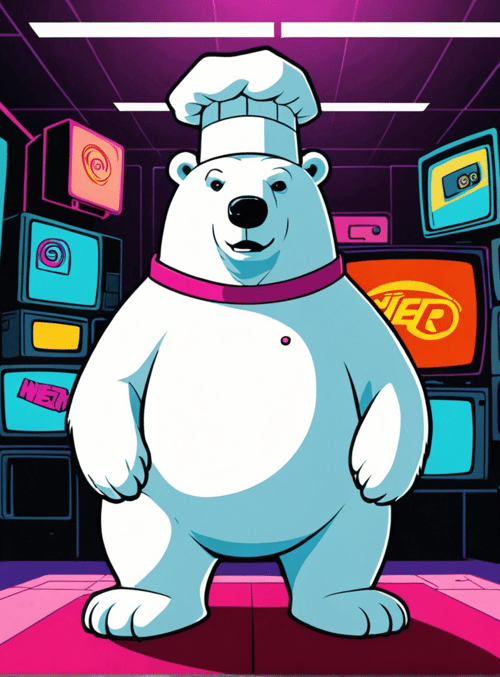 polar bear, chef, television, wallpaper