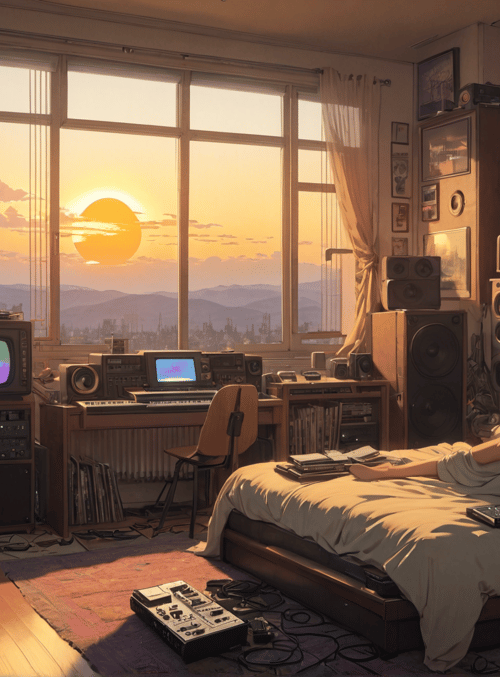 girl, room, electronics