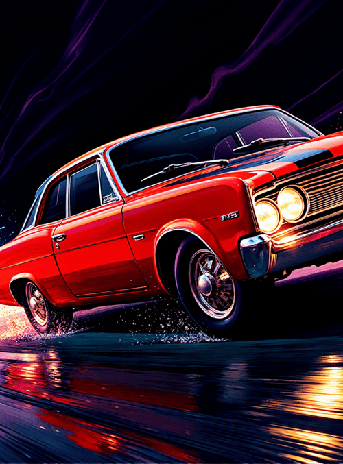car, road, paint, speed, lights, reflection, smoke, flames, wheels, sparks