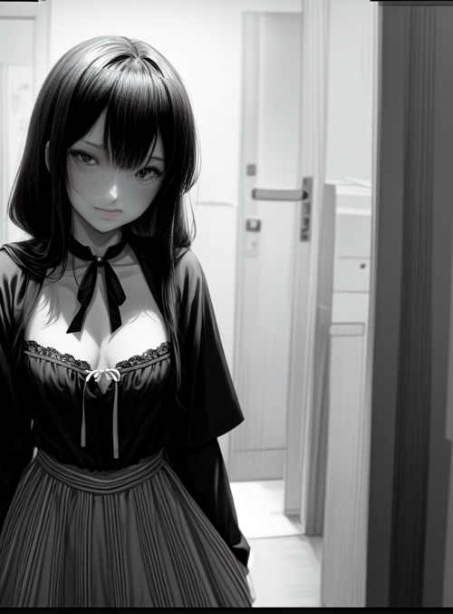 girl, anime, corridor
