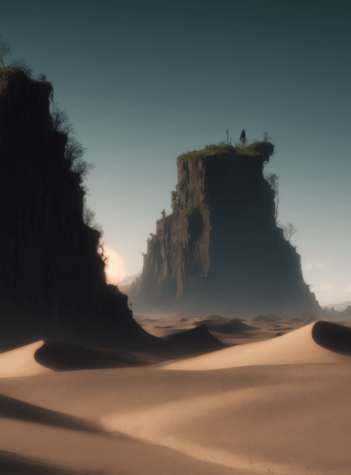 desert, rock formations, person