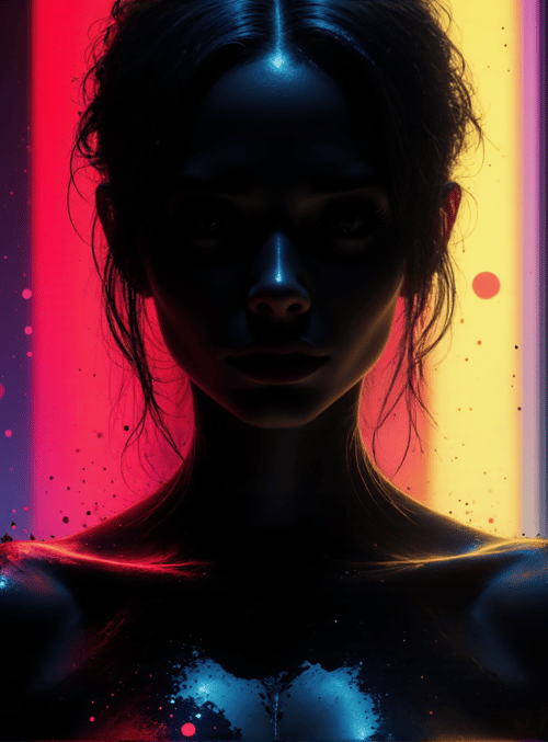 woman, silhouette, cityscape
