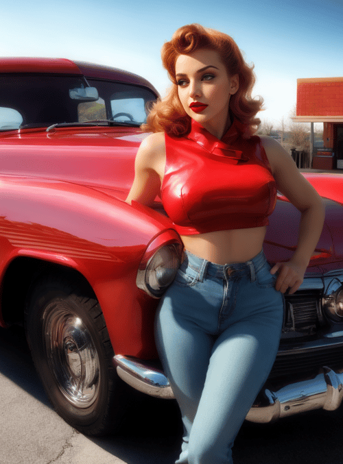 woman, car
