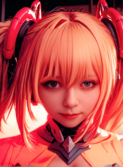 anime girl, cyberpunk, robot