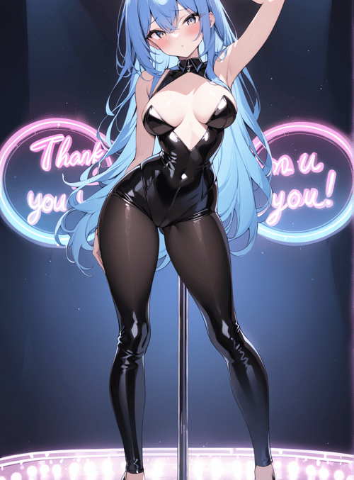 anime, girl, pole