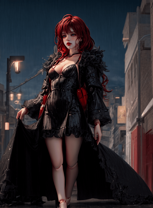 woman, street, alley